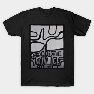 Black Grey Monotone Abstract Landscape T-Shirt